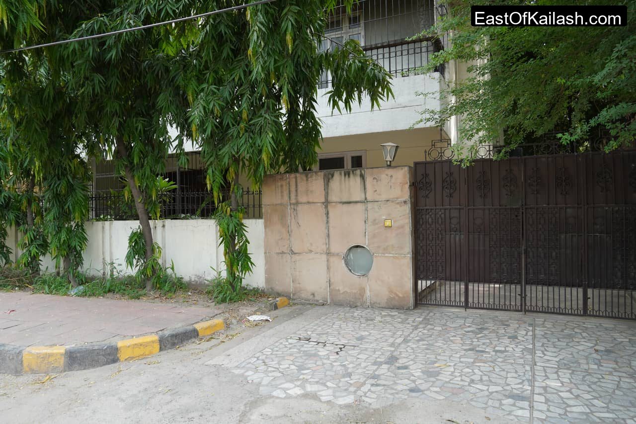 A residential street in Block A, part of the established core of East of Kailash