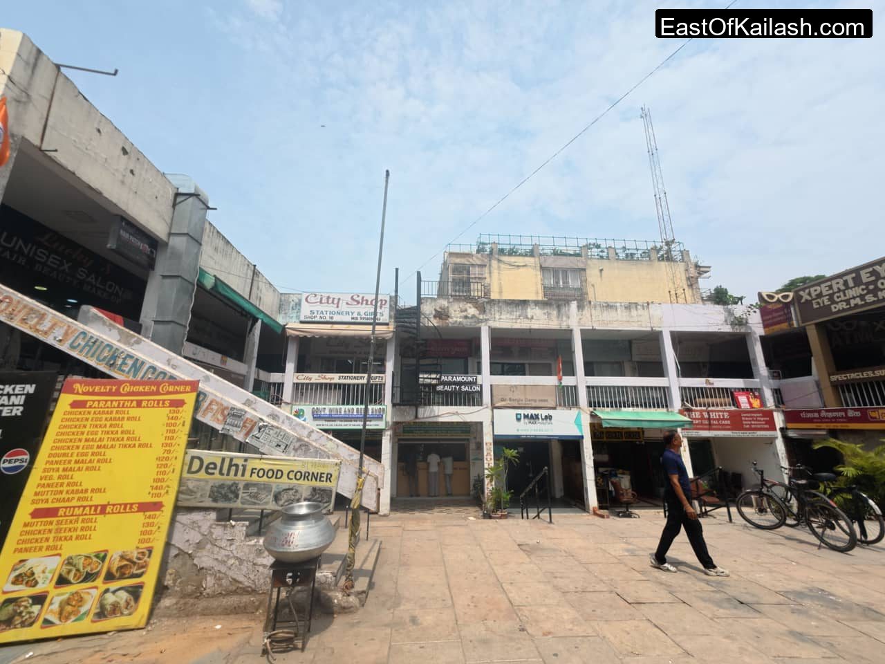 One of the Community Centre markets that serves daily needs in East of Kailash